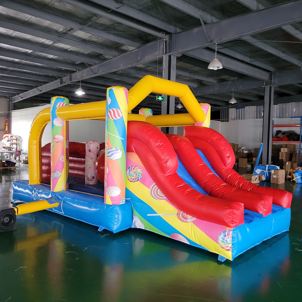 Kids Outdoor Slide - Commerciële PVC-zeil kinder opblaasbare kasteel trampoline