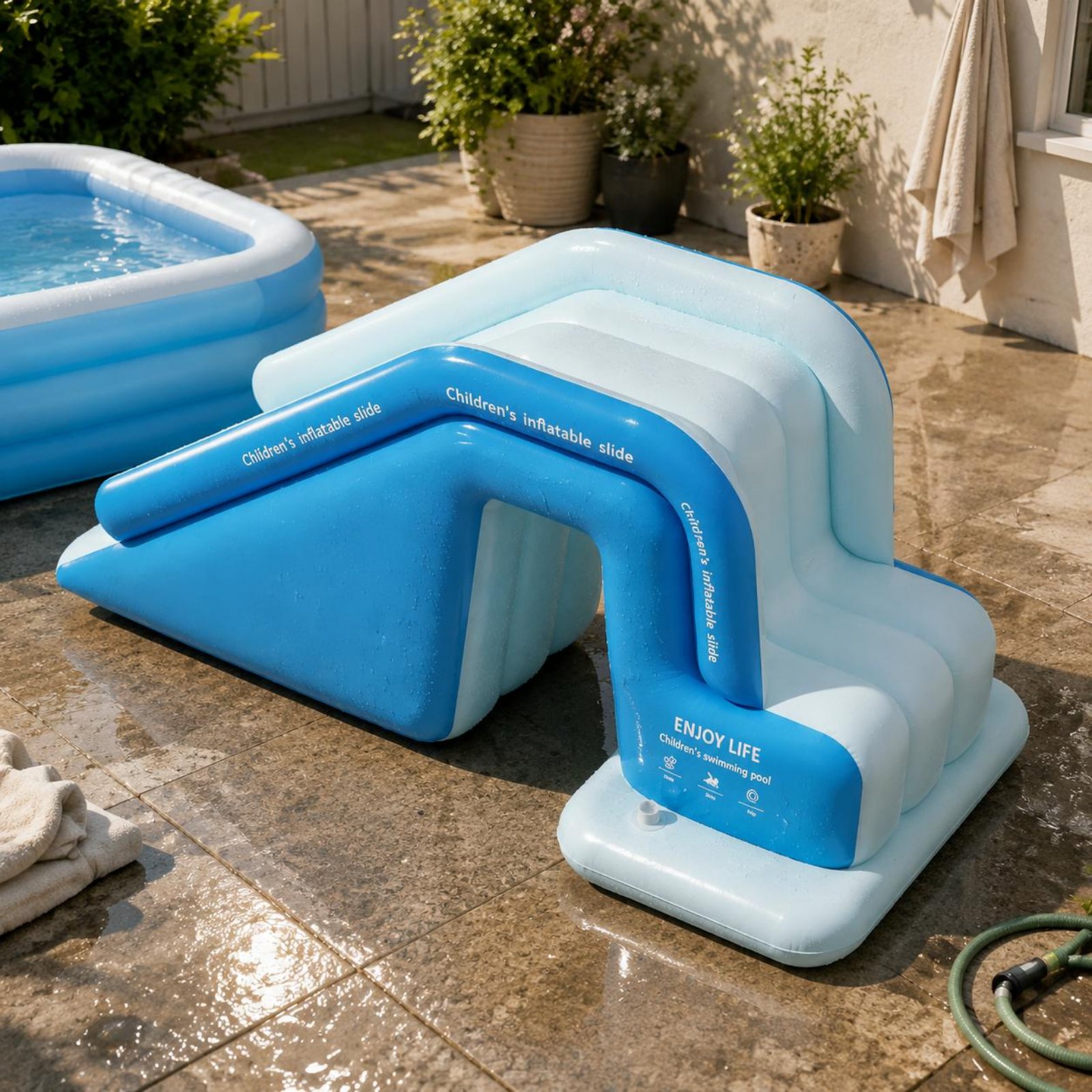 Kids Outdoor Inflatable Water Slide - Opblaasbare zwembadglijbaan Opvouwbaar opblaasbaar waterpark Kinderen