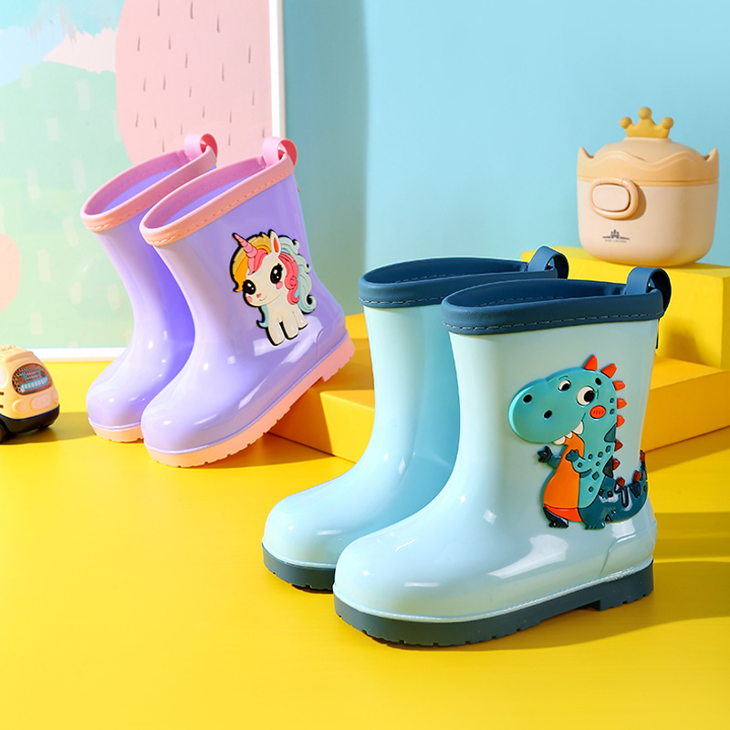 Kids Outdoor Boots - Regenachtige dag jongen meisje cartoon dinosaurus