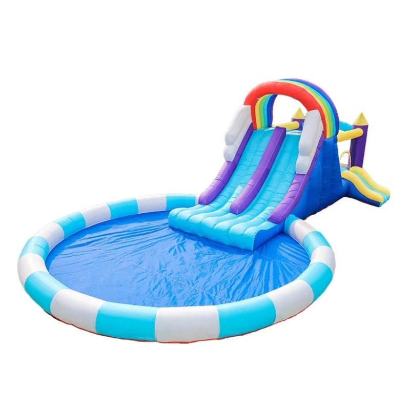 Kids Outdoor Slide - Reuze opblaasbare regenboogwaterglijbaan voor kinderen, van