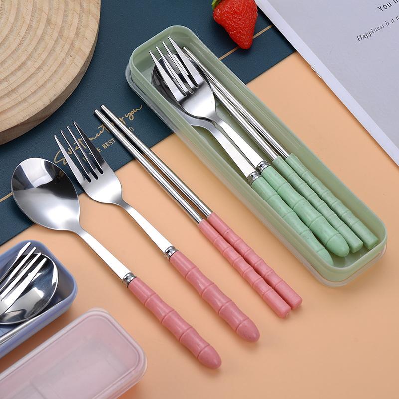 Kids.Outdoor Utensils - 3-delige vork-, lepel- en eetstokjes Leuke