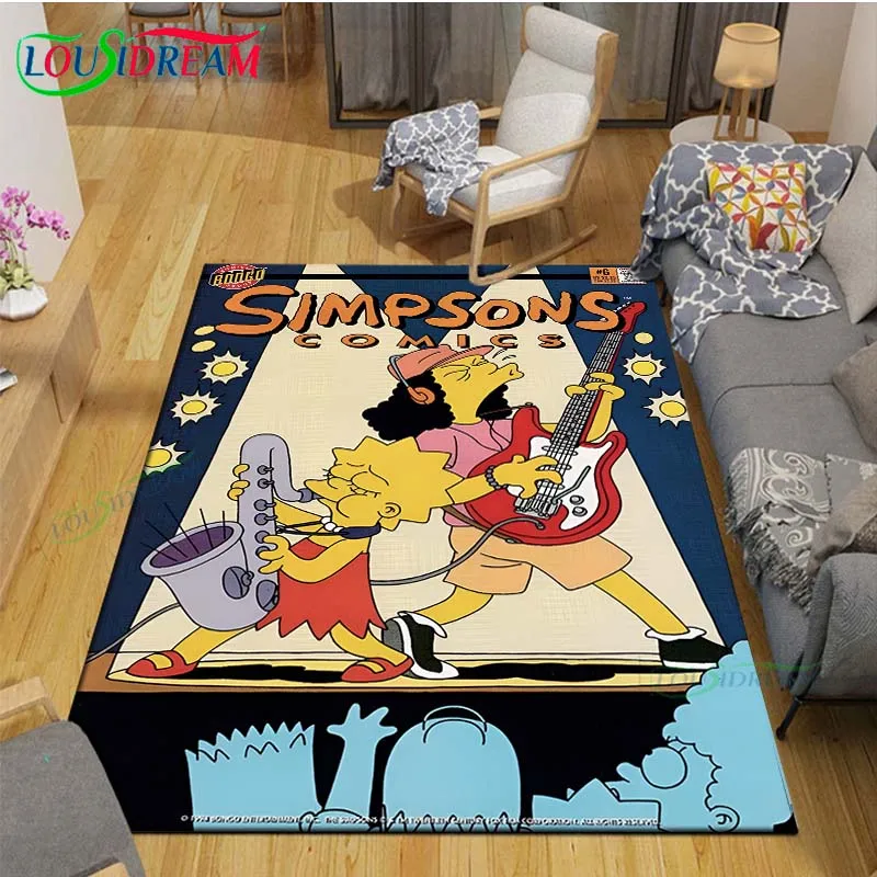 Kids Outdoor Yoga - Prachtige Cartoon Ss-Simpson Bedrukte Tapijten Woonkamer