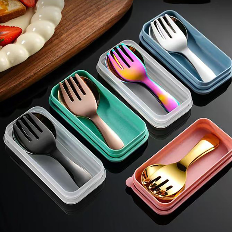 Kids.Outdoor Utensils - Draagbare gebruiksvoorwerpset van roestvrij staal met