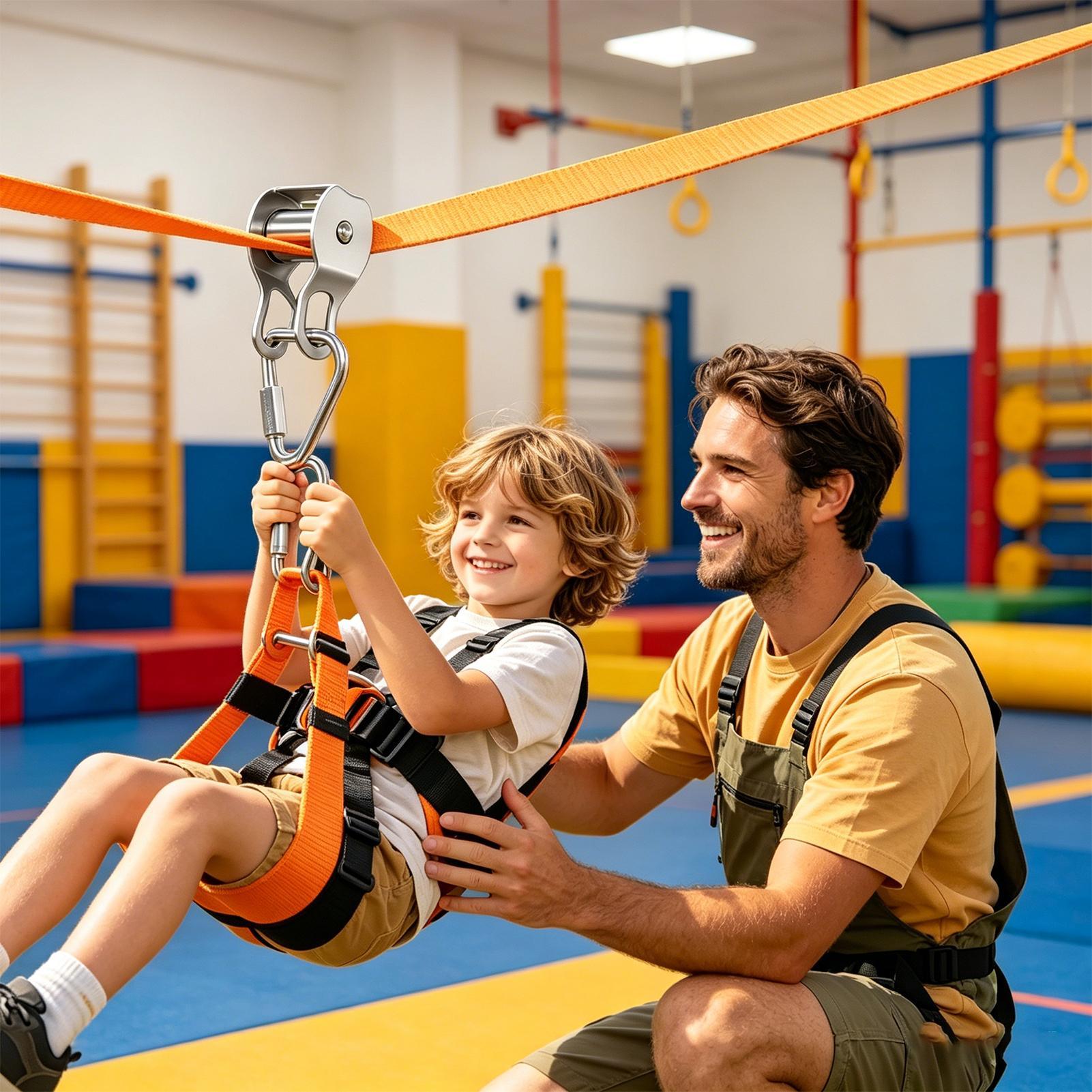 Kids Outdoor Play Yard - Zipline voor kinderen, evenwichtsspeelgoed, buitenspeelset, slacklines