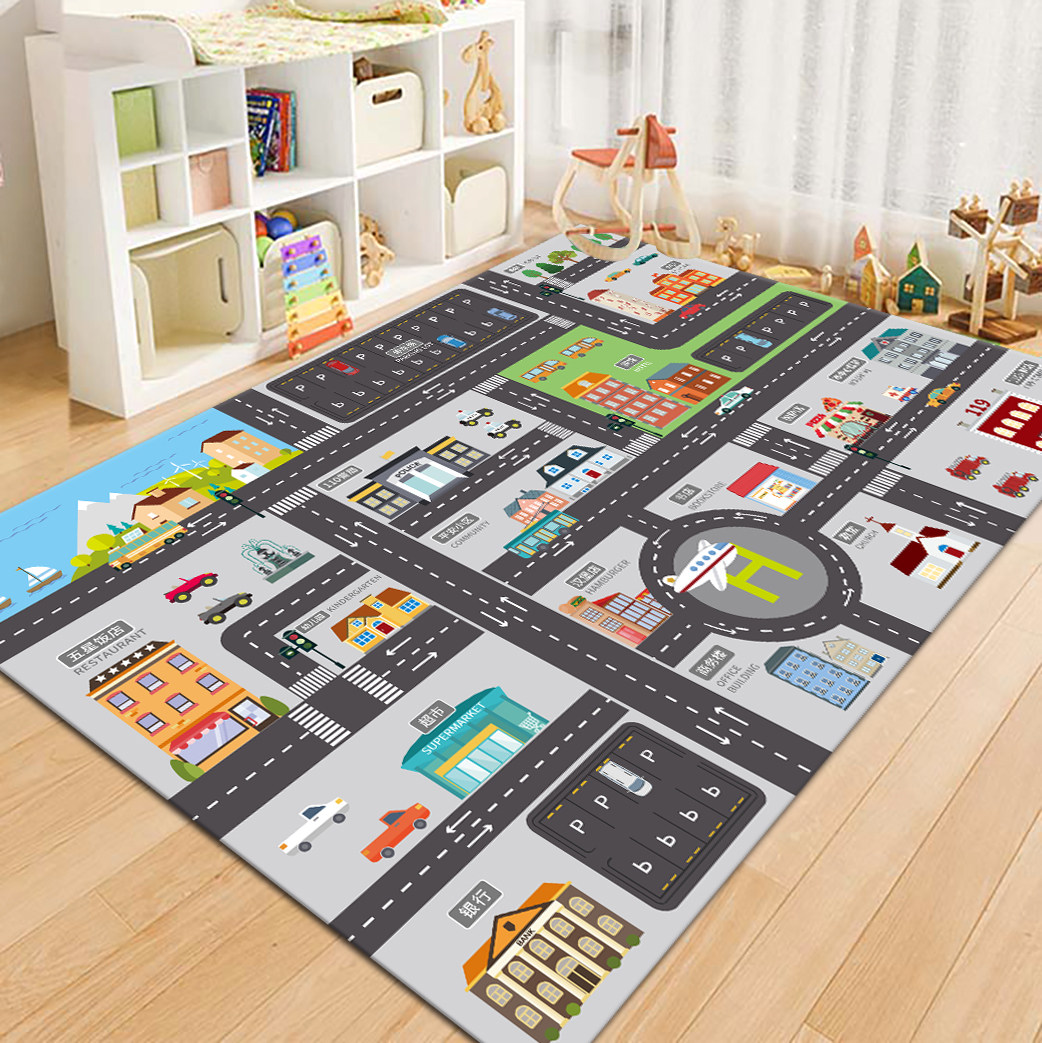 Kids Outdoor Mat - VIKAMA City Road Map speelkleed voor