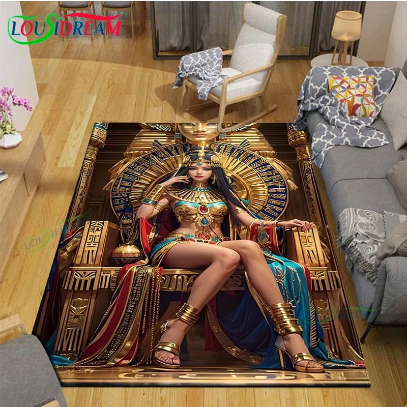 Kids Outdoor Yoga - Egyptische Farao-Godin-Runen Bedrukte Tapijten Woonkamer Anti-Slip
