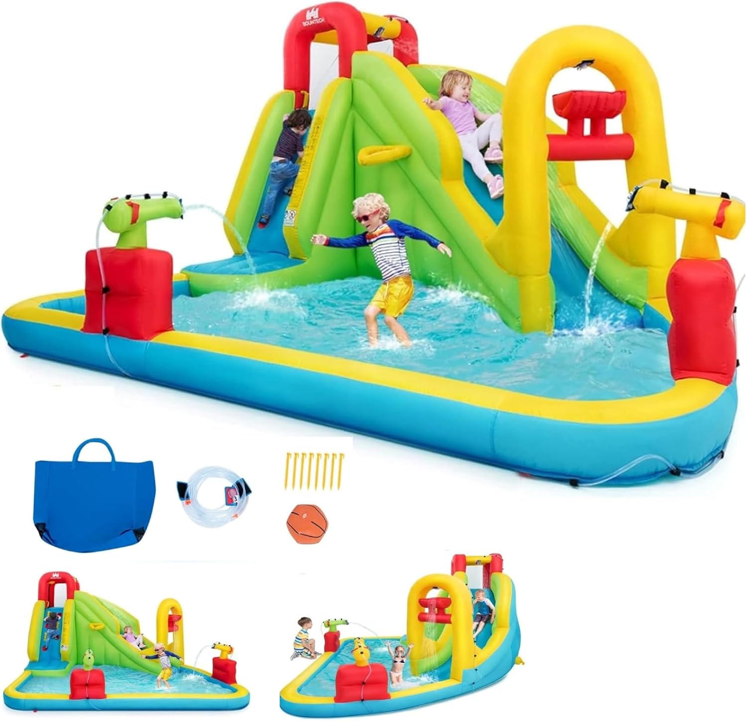Kids Outdoor Climbing Wall - Mega Opblaasbaar Waterpark Springkasteel voor Kinderen
