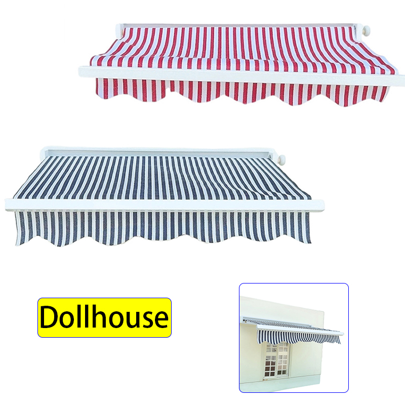 Kids Outdoor Play - 1/12 Poppenhuis Simulatie Luifel Model Poppenhuis