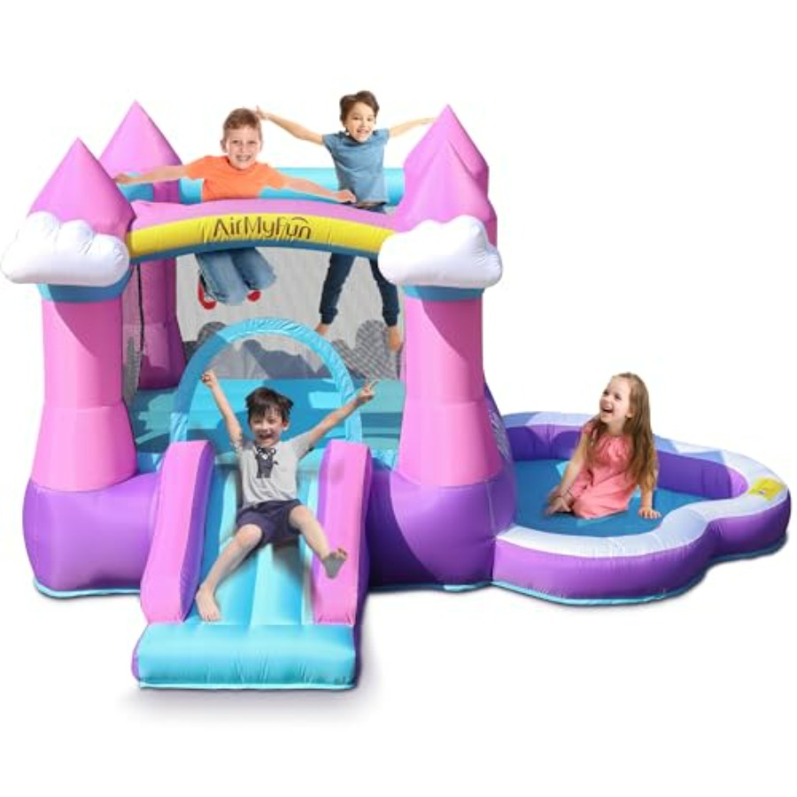 Kids Outdoor Inflatable Water Slide - Roze opblaasbare springkasteel voor kinderen van