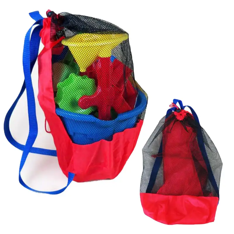 Kids Outdoor Net - 1 stuks strandtas opvouwbare draagbare mesh-zwemtas