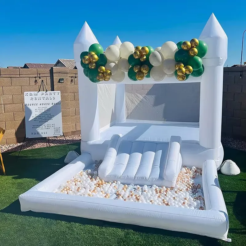 Kids Outdoor Inflatable Water Slide - 20264m Witte, hoogwaardige opblaasbare springkasteel voor