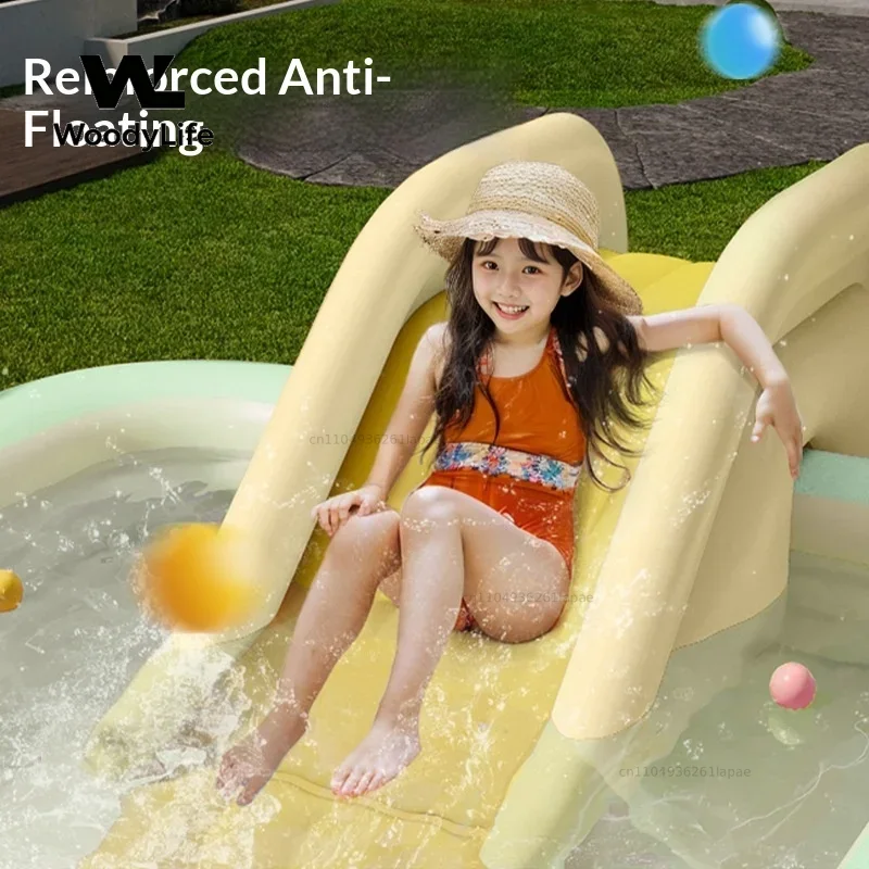 Groot opblaasbaar gezinszwemba - Kids Outdoor Inflatable Water Slide recensie en prijs