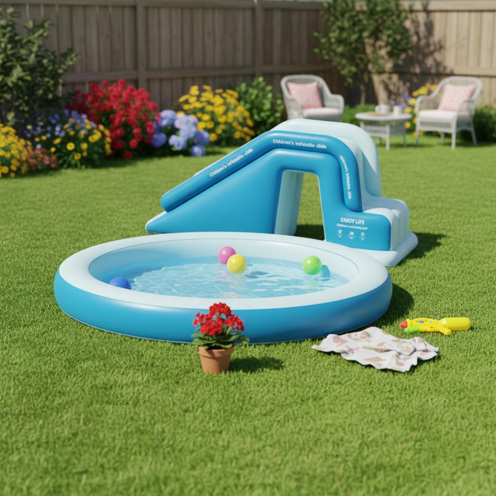 Opblaasbare zwembadglijbaan Op - Kids Outdoor Inflatable Water Slide recensie en prijs