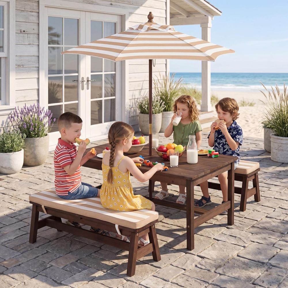 Picknicktafel voor kinderen, g - Kids Outdoor Umbrella recensie en prijs