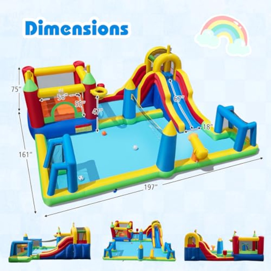 Opblaasbaar waterglijbaanpark  - Kids Outdoor Inflatable Water Slide recensie en prijs