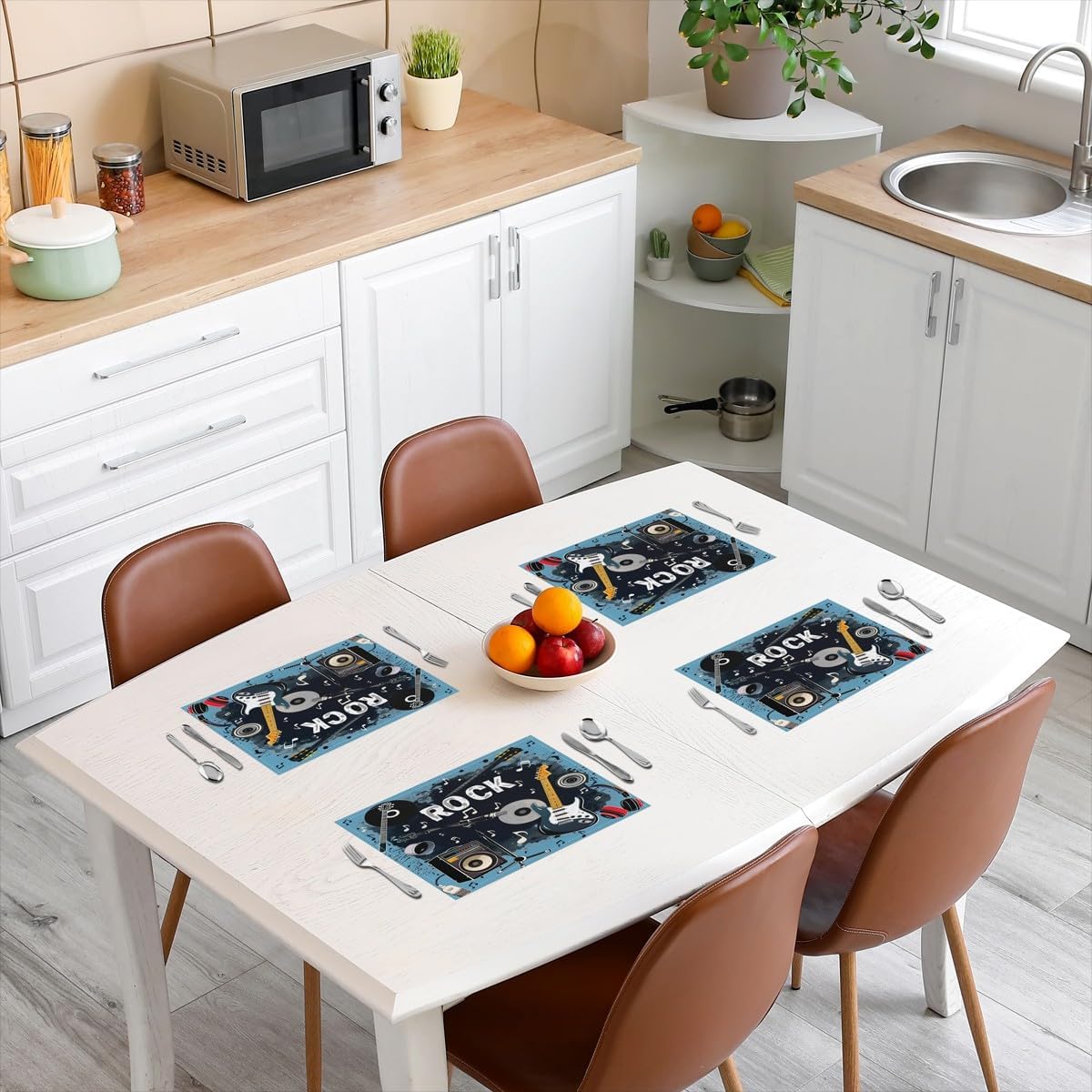 Rockmuziek Placemats Set van 4 - Kids Outdoor Mat recensie en prijs