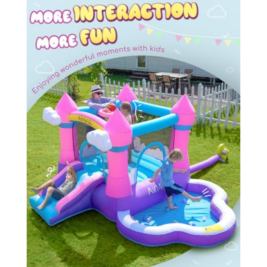 Roze opblaasbare springkasteel - Kids Outdoor Inflatable Water Slide recensie en prijs