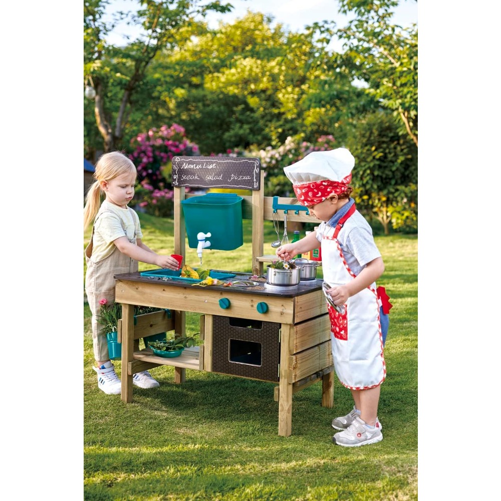 Houten buitenkeuken speelset m - Kids.Outdoor Utensils recensie en prijs