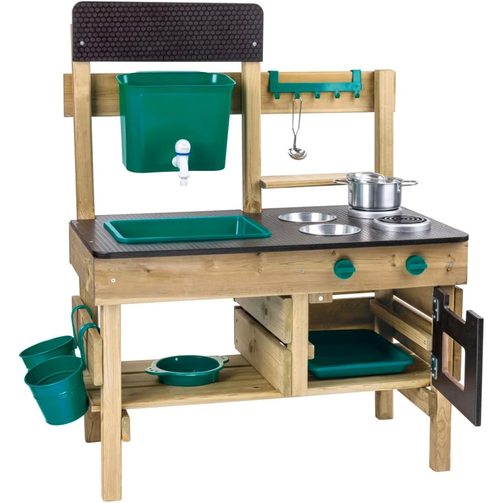 Houten buitenkeuken speelset m - Kids.Outdoor Utensils recensie en prijs