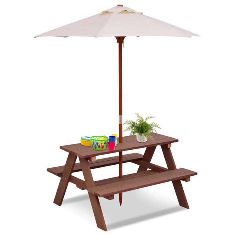 Buiten picknicktafelset voor 4 - Kids Outdoor Umbrella recensie en prijs