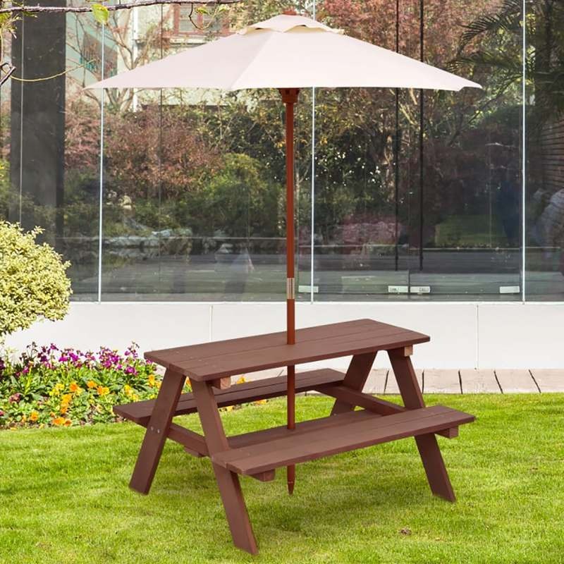 Buiten picknicktafelset voor 4 - Kids Outdoor Umbrella recensie en prijs